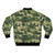 Green camouflage bomber jacket with cat silhouettes pattern - Back