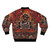 Mahakala, the Protector of the Tent, featured in a traditional Tibetan Buddhist artwork design on a bomber jacket. - Back