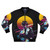 Zagreus Hades 80s Retro Bomber Jacket featuring a vibrant, nostalgic design inspired by the hit game Hades.
