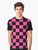 Black and pink checkerboard pattern graphic t-shirt - Men