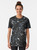 Glittering galaxy graphic design t-shirt featuring stars, nebulae, and cosmic elements - Women