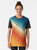 A vibrant, geometric abstract design with bright colors and angular patterns on a t-shirt - Women