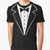 Tuxedo graphic t-shirt with college comedy icon design