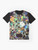 Peridotite thin section graphic on a t-shirt, showcasing the beauty of geological formations - Flat lay