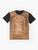 T-shirt featuring the Holy Face of Jesus and a crucifix, representing the passion and resurrection of Christ. - Flat lay