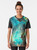 Green Galaxy Graphic T-Shirt with Nebula and Cosmic Designs - Women