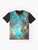 Green Galaxy Graphic T-Shirt with Nebula and Cosmic Designs - Flat lay