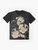 Three wise monkeys graphic t-shirt with speak no evil, hear no evil, see no evil design - Flat lay
