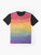 Gay Pride Skies Graphic T-Shirt featuring a colorful rainbow design - Flat lay