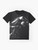 Graphic t-shirt with digital drawing of "elastic heart" design by Loic Nottet - Flat lay