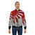A Japanese-inspired bomber jacket with a bold, brushed red rising sun design. - Lifestyle