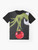 Graphic t-shirt featuring the Grinch character and the text "Who Stole Christmas?" - Flat lay