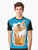 A graphic t-shirt design featuring a bearded, muscular gay bear drinking a big beer. - Men