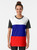 A vibrant graphic t-shirt featuring the colors of the Russian flag - white, blue, and red. - Women