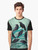 Watercolor illustration of a raven or crow perched on a tree branch against a full moon on a graphic t-shirt design. - Men