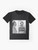 Vintage graphic t-shirt featuring the iconic 1976 mugshot of music legend David Bowie - Flat lay