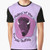 Graphic t-shirt featuring a colorful purple buffalo design against a plain background with trees and nature elements