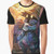 Illustration of Vivi and Mam, the chocobo friend from the Final Fantasy IX video game, on a black graphic t-shirt