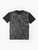 Minimalist topographic contour lines abstract graphic design on a t-shirt - Flat lay