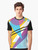 80s style retro fashion graphic t-shirt featuring a bold, colorful pattern - Men