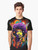 Jimi Hendrix inspired psychedelic graphic t-shirt featuring a guitar and music elements - Men
