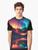 Graphic t-shirt featuring a stunning northern lights, aurora borealis, and mountain landscape reflection design. - Men