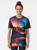 Graphic t-shirt featuring a stunning northern lights, aurora borealis, and mountain landscape reflection design. - Women