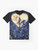 Kingdom Hearts Book Graphic T-Shirt featuring Sora, Riku, Kairi, and the iconic Keyblade - Flat lay