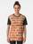Red vintage brick wall pattern graphic t-shirt with brick texture design - Women