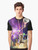 Graphic t-shirt with cats having laser eyes in a space-themed design - Men
