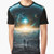 Sci-Fi Wanderer Graphic T-Shirt with Planets and Stars