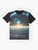 Sci-Fi Wanderer Graphic T-Shirt with Planets and Stars - Flat lay