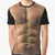 Muscle man graphic t-shirt with 6 pack abs design for fitness enthusiasts
