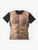 Muscle man graphic t-shirt with 6 pack abs design for fitness enthusiasts - Flat lay