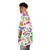 The Price is Right themed puffer jacket featuring a collage of iconic game show moments - men side left