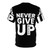 Unisex t-shirt with the inspirational message "Never Give Up" and a football design - Back