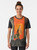 Vintage retro graphic t-shirt featuring a digital collage design with surreal, retrofuture elements of space, mountains, and abstract shapes. - Women