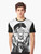 Anime-inspired fantasy graphic t-shirt featuring Honkai Impact and Genshin Impact inspired designs with pencil sketches, ink splatters, and monochrome elements. - Men