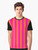 Neon fuchsia and burnt orange striped graphic t-shirt - Men