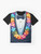 Hawaiian vacation tuxedo graphic t-shirt - Flat lay
