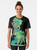 Drachenmagier forest spirit graphic design with deer, antlers, and foliage on a green t-shirt - Women