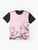 Cherry blossom floral graphic design on a t-shirt - Flat lay