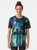 Rainy Tokyo at Night Cyberpunk Graphic T-Shirt featuring a neon-lit cityscape with skyscrapers and a futuristic, dystopian atmosphere. - Women