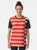 Striped graphic t-shirt with bold red and pink, black and white stripes - Women