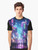 Futuristic cyberpunk-inspired graphic t-shirt featuring a neon cityscape of Tokyo, Japan. - Men