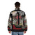 Colorful floral puffer jacket with Tui band logo - men back