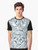 White diamond graphic t-shirt with a glassy, crystal-like texture - Men
