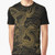 Golden Chinese dragon pattern on a black background graphic t-shirt