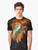 Graphic t-shirt featuring a design of wolves and stars in a cosmic, galaxy-inspired pattern. - Men