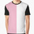 Half pink and white minimalist graphic t-shirt